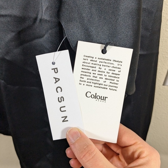 Pacsun Oversized Black Satin Half Zip Jacket Size L - Picture 3 of 5